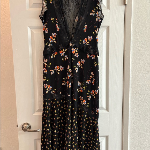 Topshop WOMEN Size 6US, 10UK Lace Mix Floral Spring Midi Dress - Picture 2 of 6